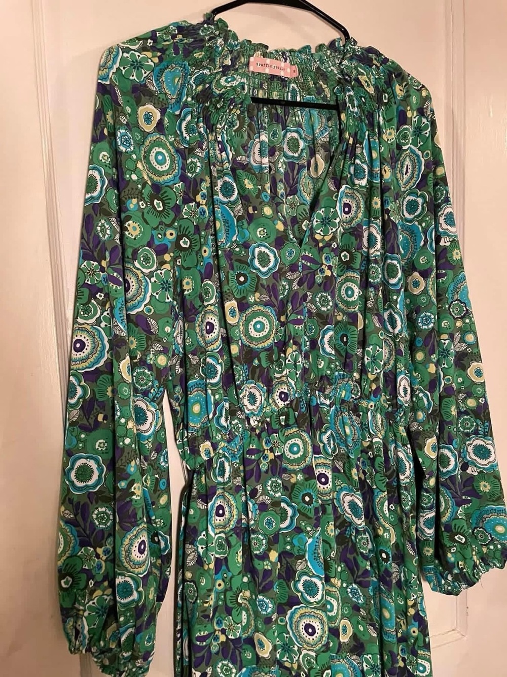 Green Floral Boho Maxi Dress